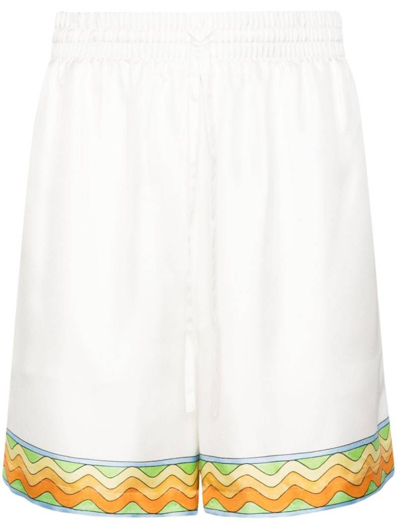 Casablanca Afro Cubism silk shorts - White von Casablanca
