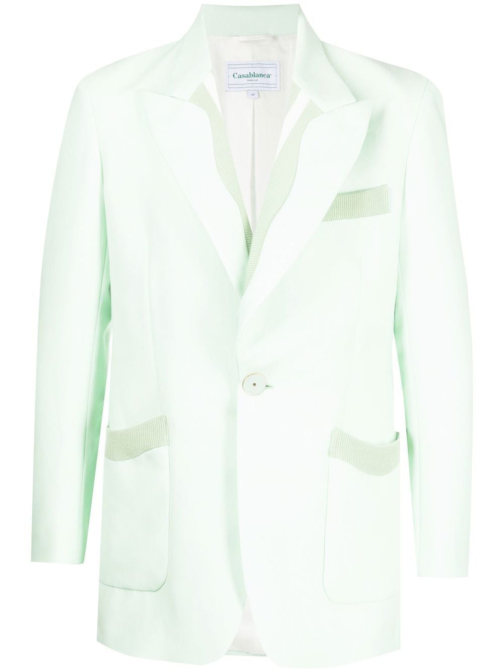 Casablanca Memphis Pinstripe Single Breasted Rib Blazer - Green von Casablanca