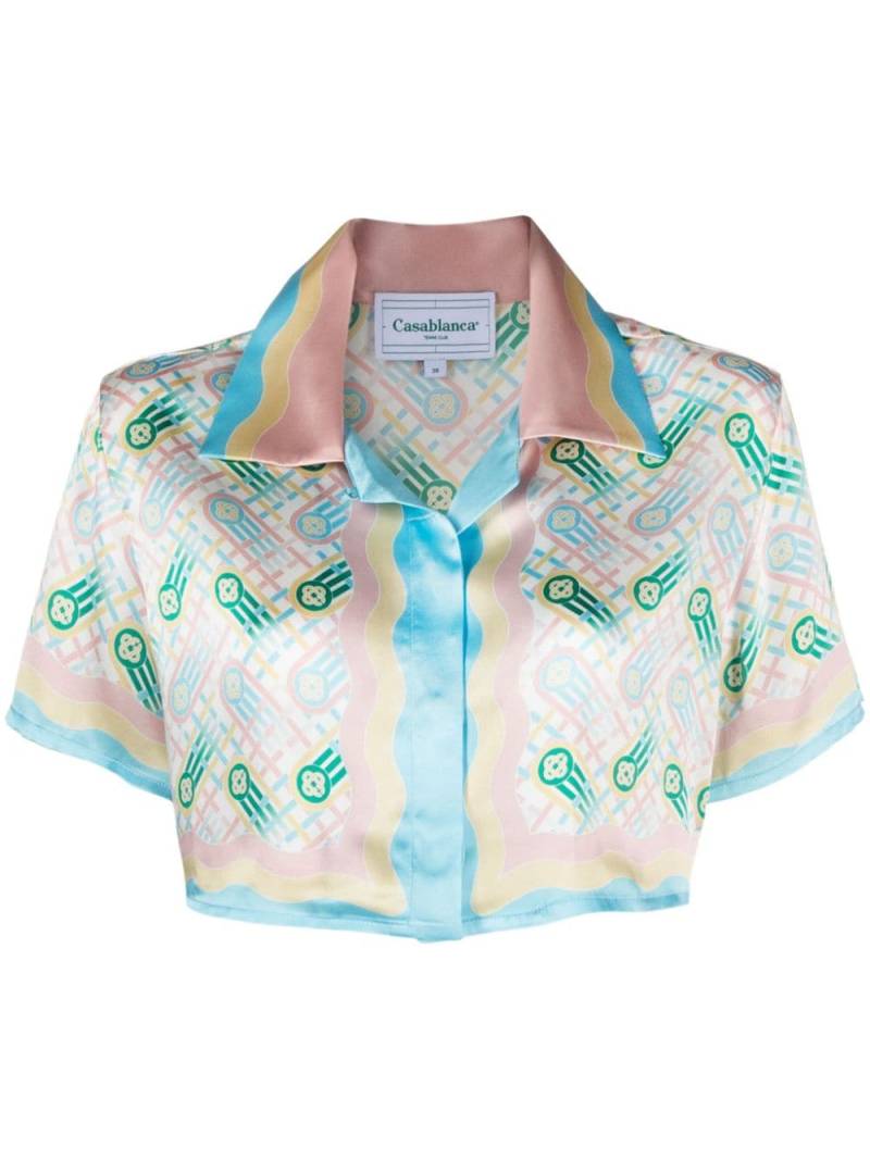 Casablanca Ping Pong silk cropped shirt - Pink von Casablanca