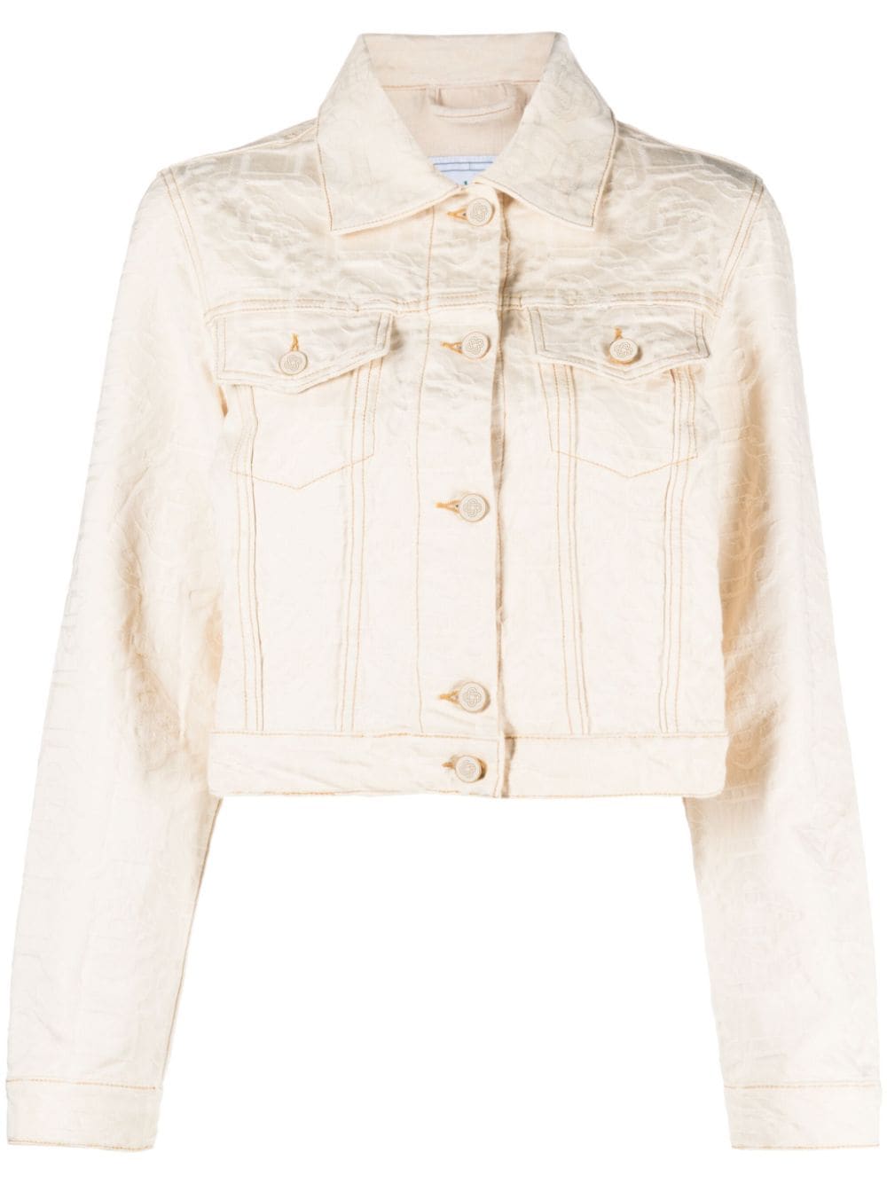 Casablanca cropped denim jacket - Neutrals von Casablanca