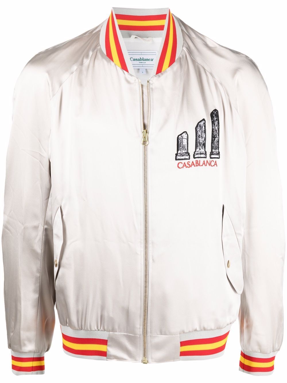 Casablanca embroidered zip-up bomber jacket - Grey von Casablanca