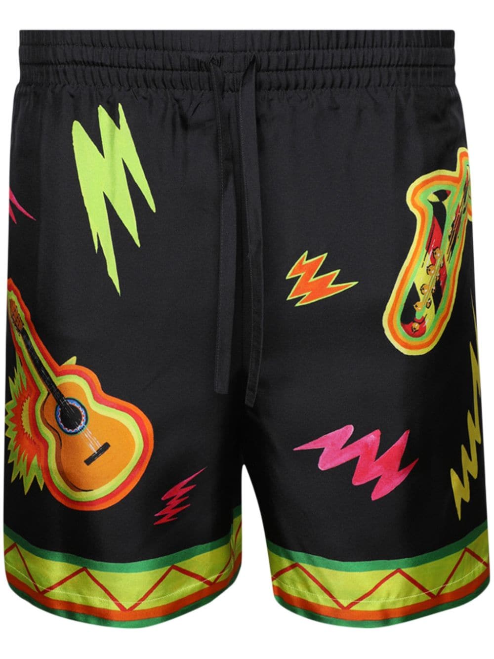 Casablanca graphic-print silk shorts - Black von Casablanca