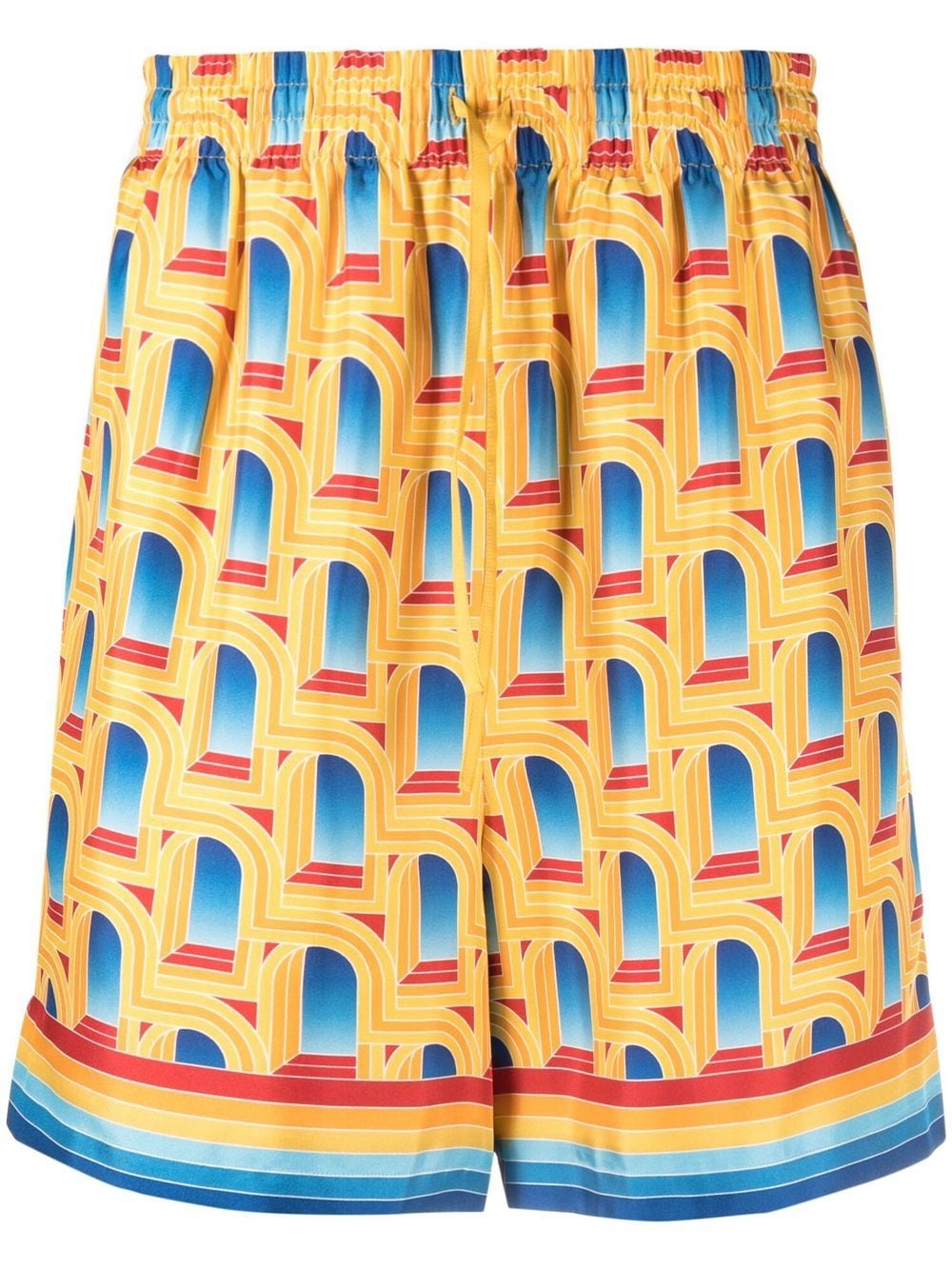 Casablanca graphic-print silk shorts - Yellow von Casablanca