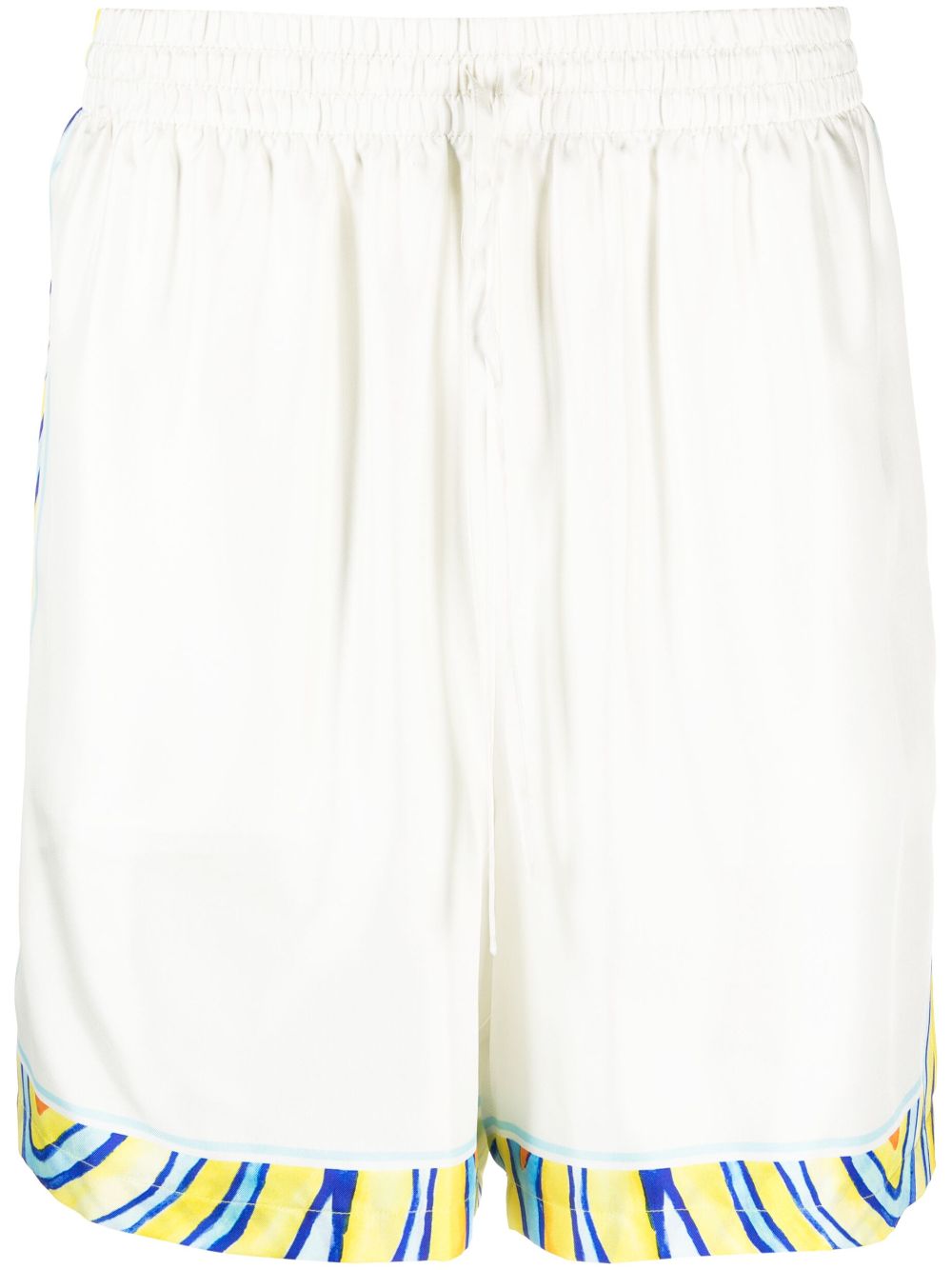 Casablanca graphic-print silk track shorts - Neutrals von Casablanca