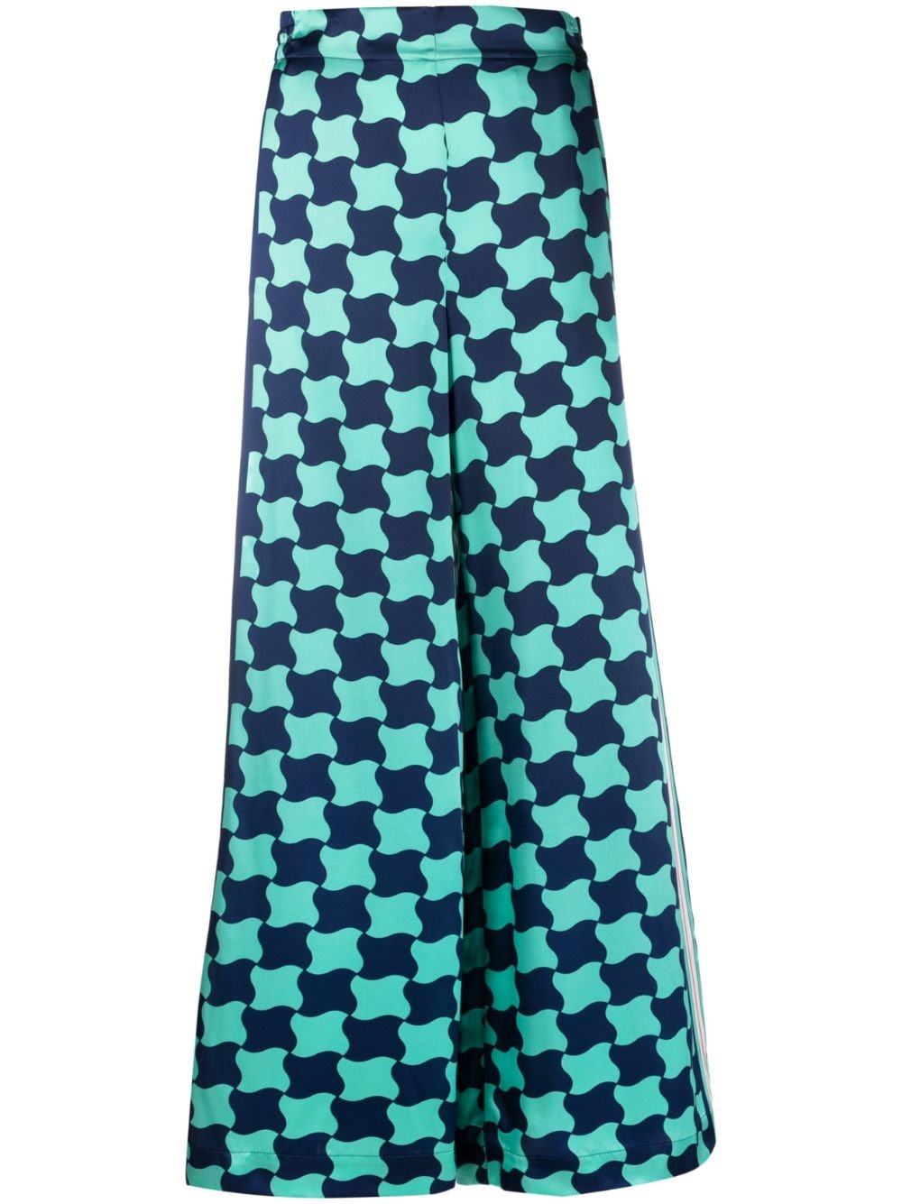 Casablanca graphic-print silk trousers - Blue von Casablanca