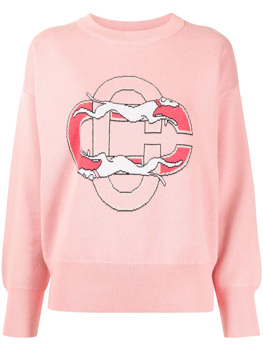 Casablanca intarsia-knit cotton jumper - Pink von Casablanca