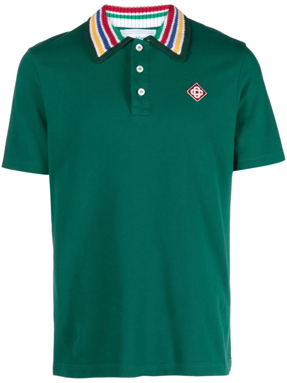 Casablanca knitted-collar polo shirt - Green von Casablanca