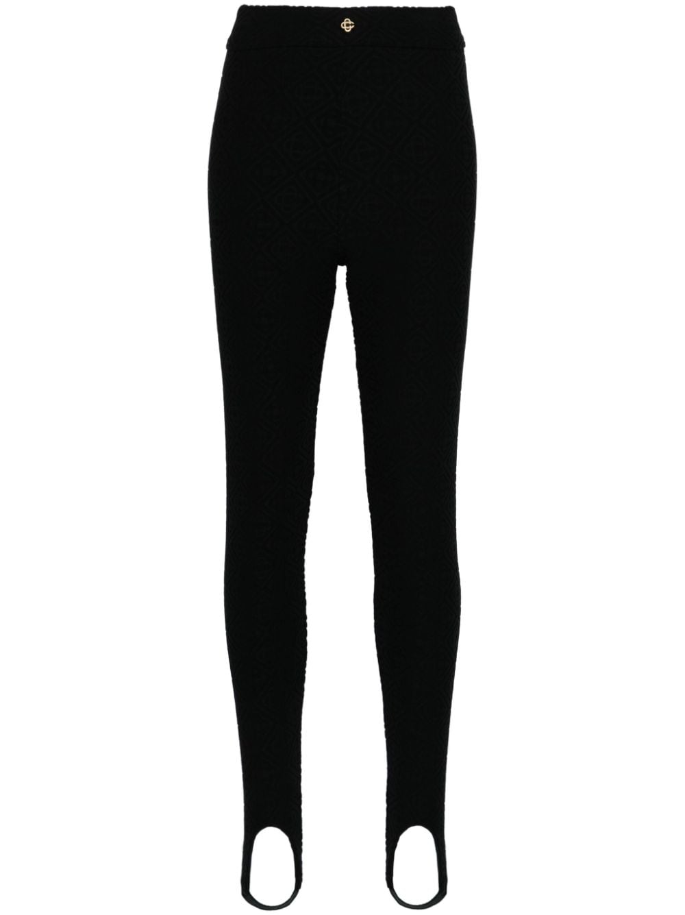 Casablanca logo-embossed stirrup leggings - Black von Casablanca