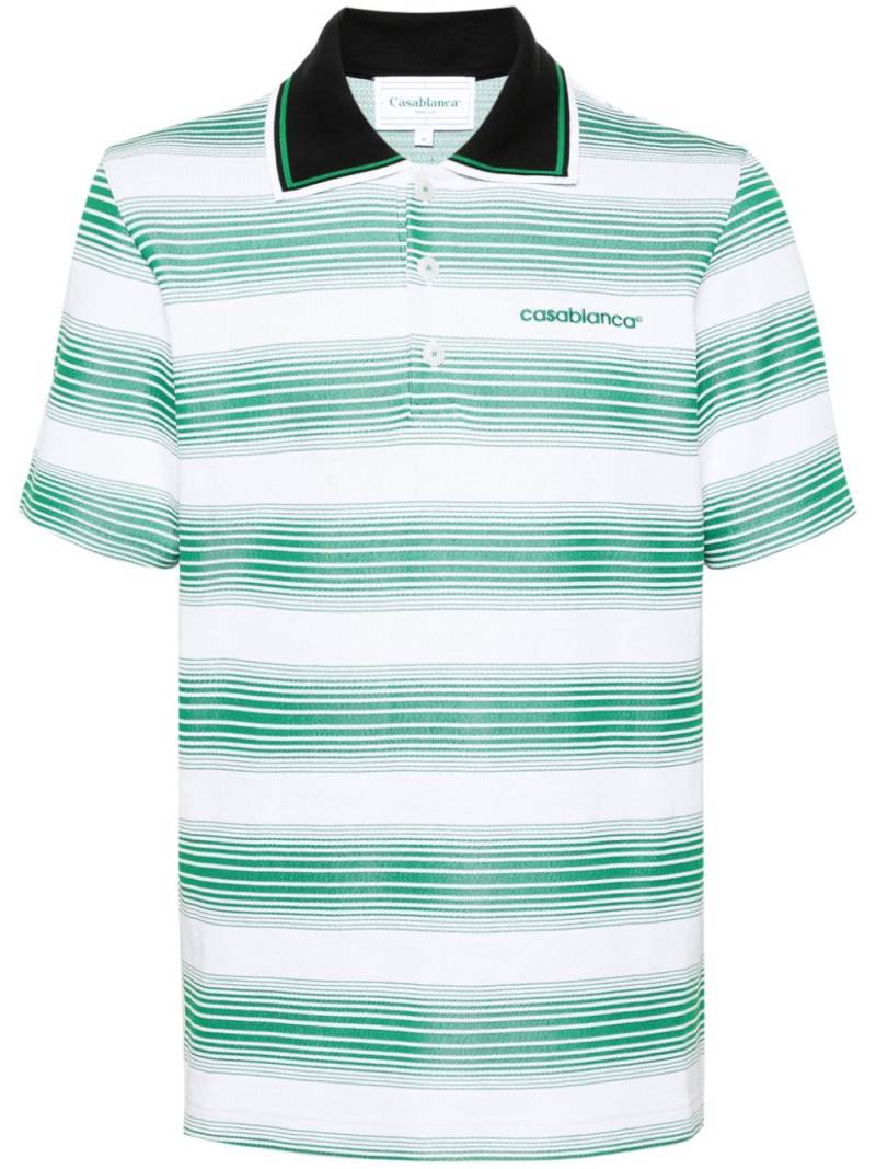 Casablanca logo-embroidered striped polo shirt - Green von Casablanca