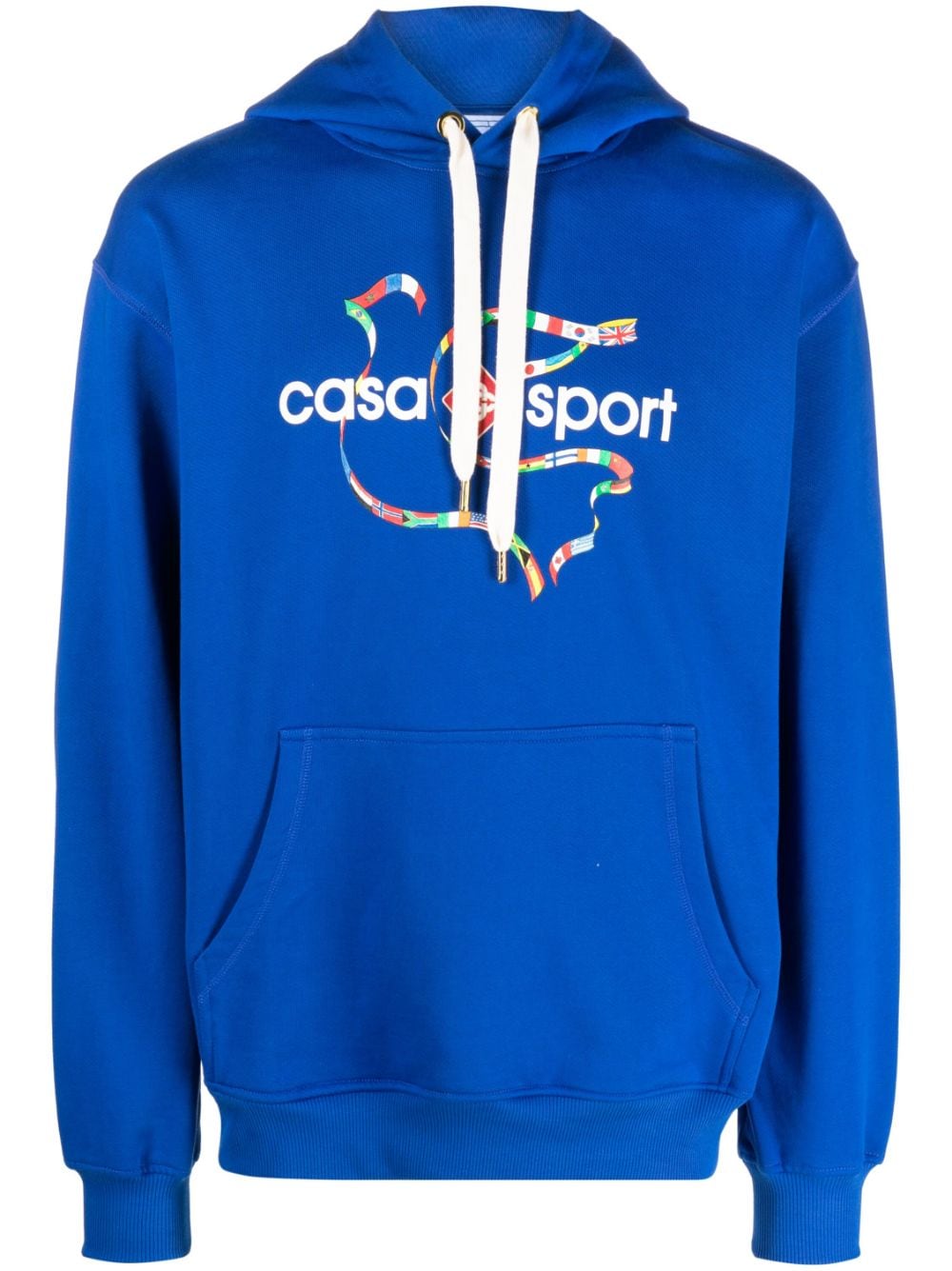 Casablanca logo-print organic-cotton hoodie - Blue von Casablanca