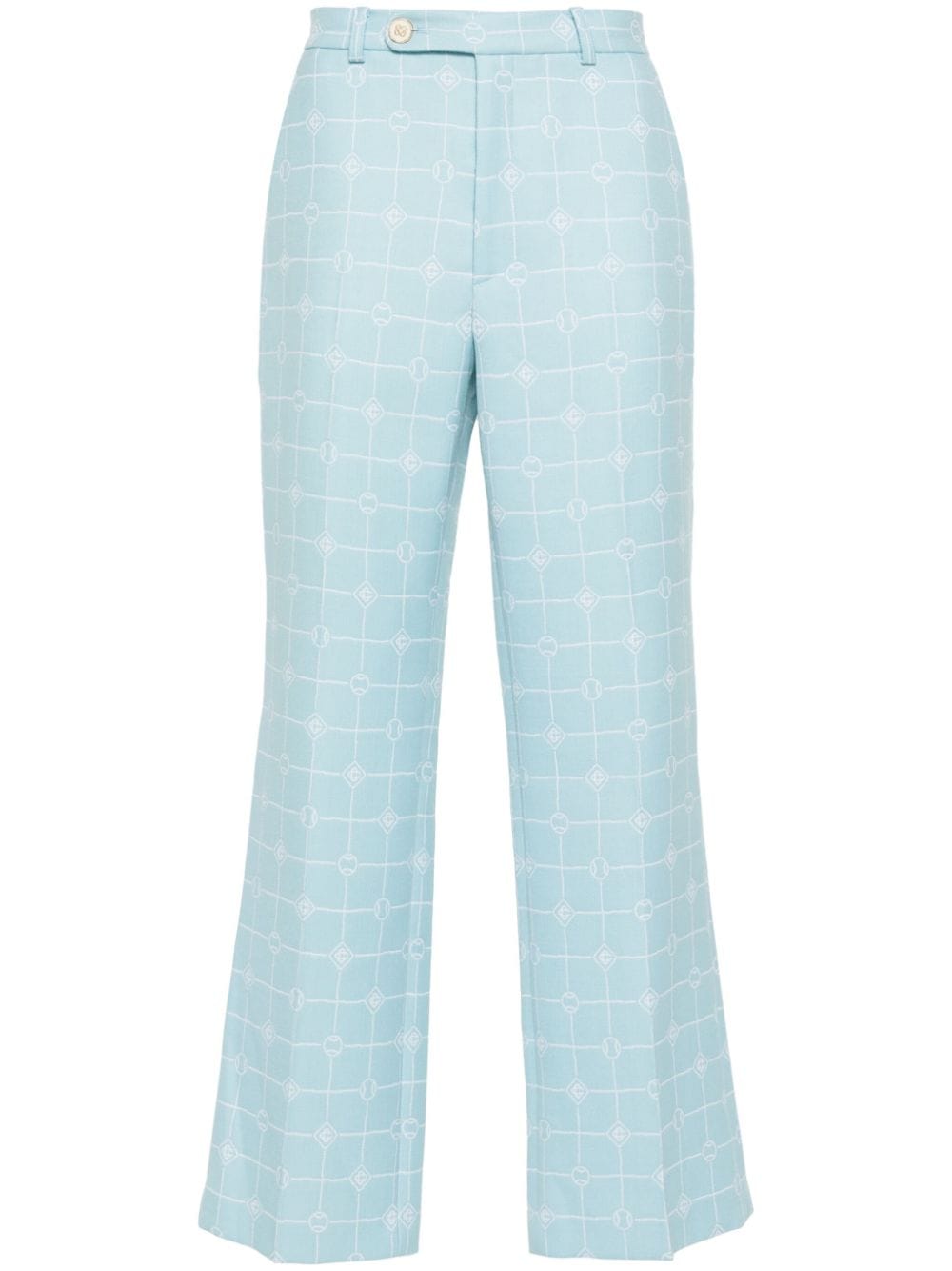 Casablanca logo-windowpane straight trousers - Blue von Casablanca