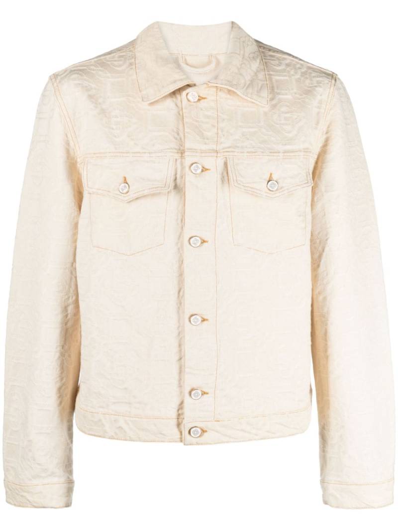 Casablanca monogram-jacquard denim jacket - Neutrals von Casablanca