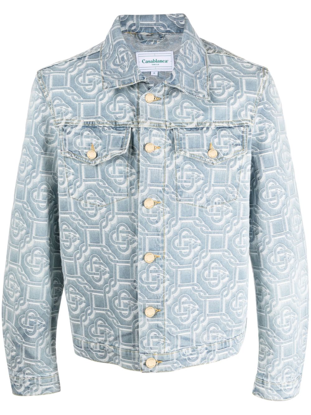 Casablanca monogram-print denim jacket - Blue von Casablanca