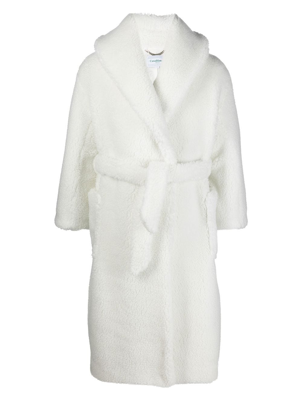 Casablanca teddy-texture bathrobe - White von Casablanca