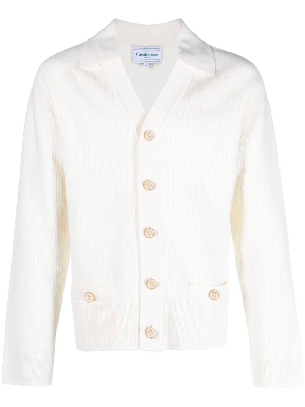 Casablanca wool-blend ribbed cardigan - White von Casablanca