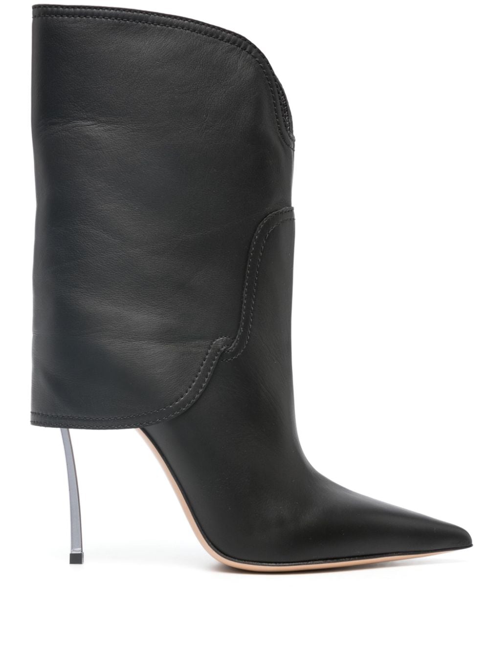 Casadei 100mm leather boots - Black von Casadei