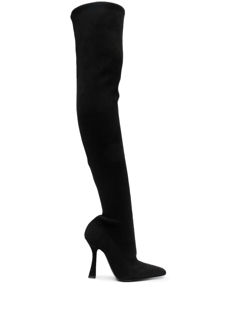 Casadei 105mm square-toe over-the-knee boots - Black von Casadei