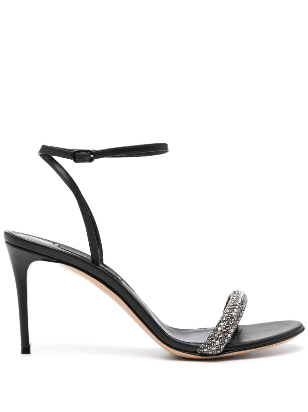 Casadei 85mm rhinestone-embellished sandals - Black von Casadei