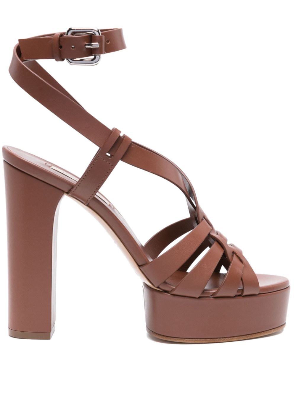 Casadei Betty 120mm leather sandals - Brown von Casadei