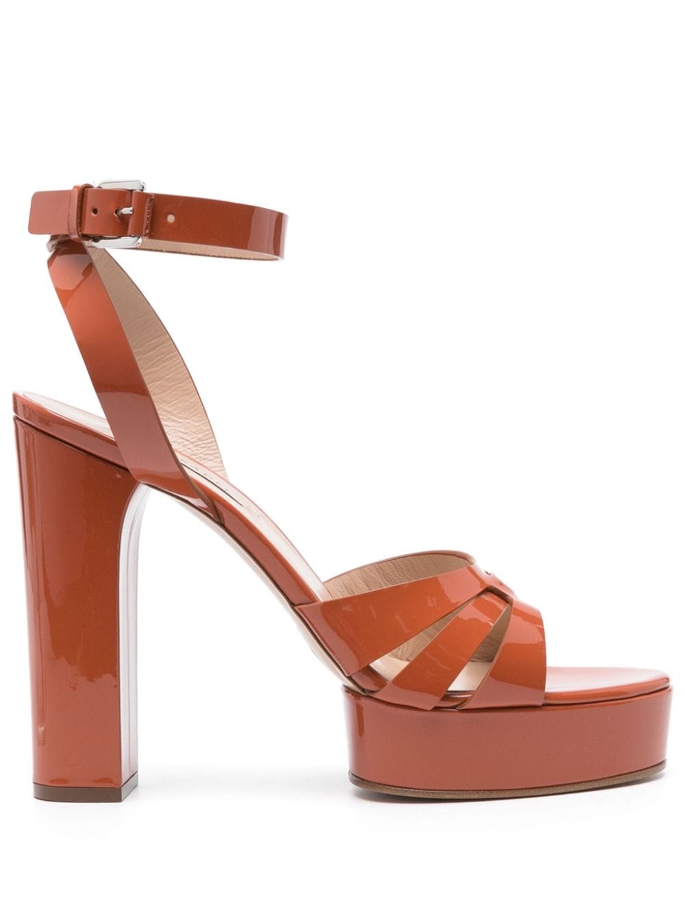 Casadei Betty 120mm platform leather sandals - Orange von Casadei
