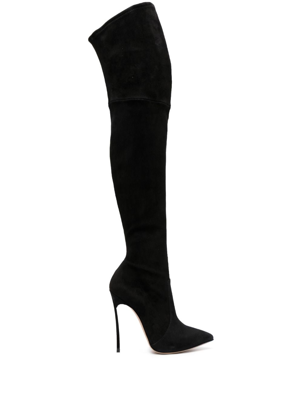 Casadei Blade 115mm above-knee suede boots - Black von Casadei