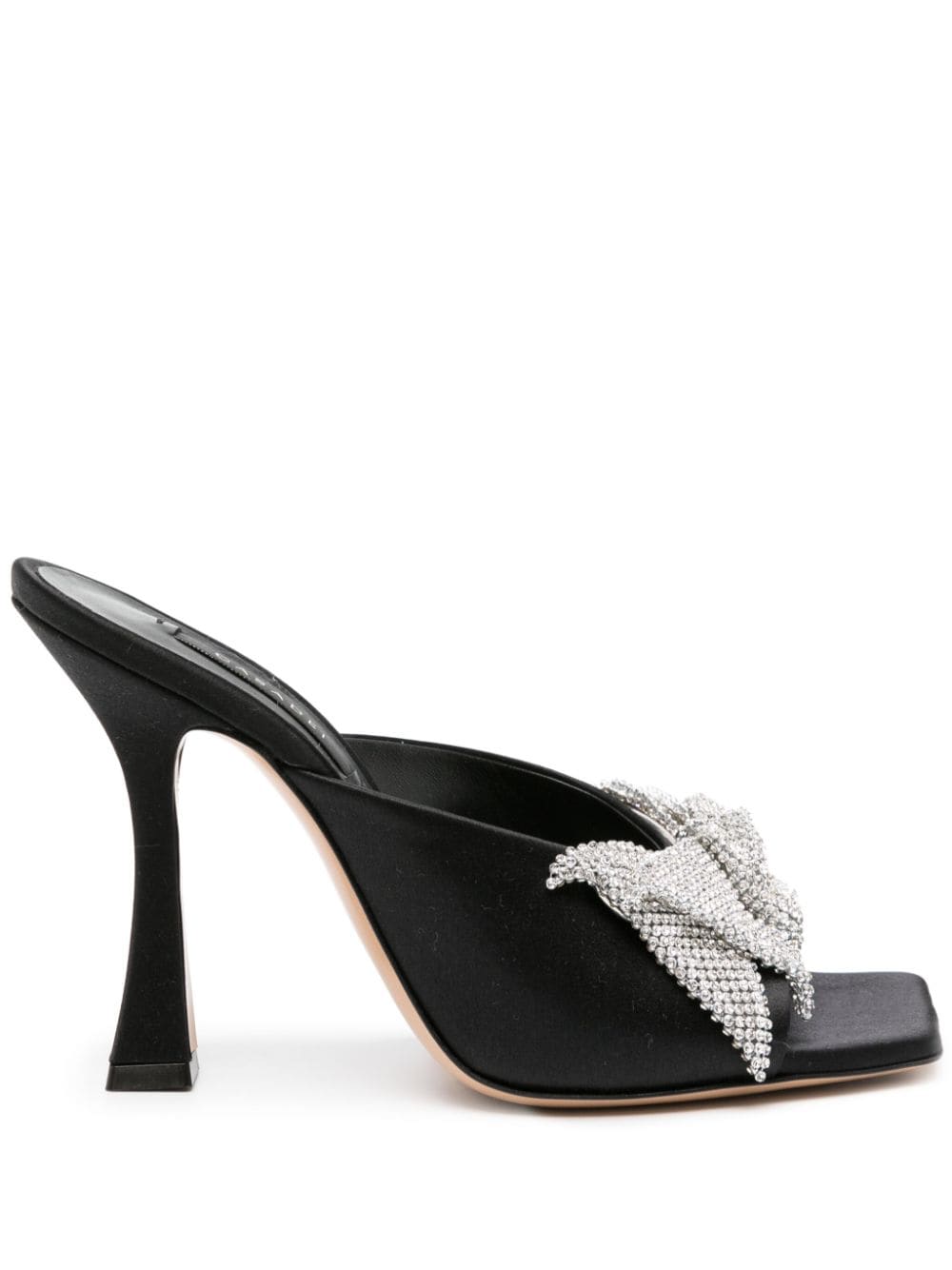 Casadei Butterfly Geraldine 100mm satin mules - Black von Casadei