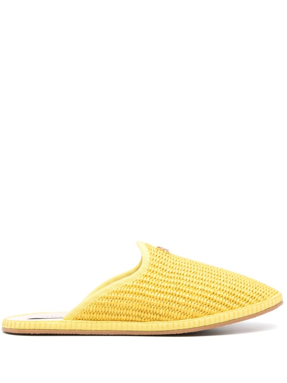 Casadei Capalbio raffia slippers - Yellow von Casadei