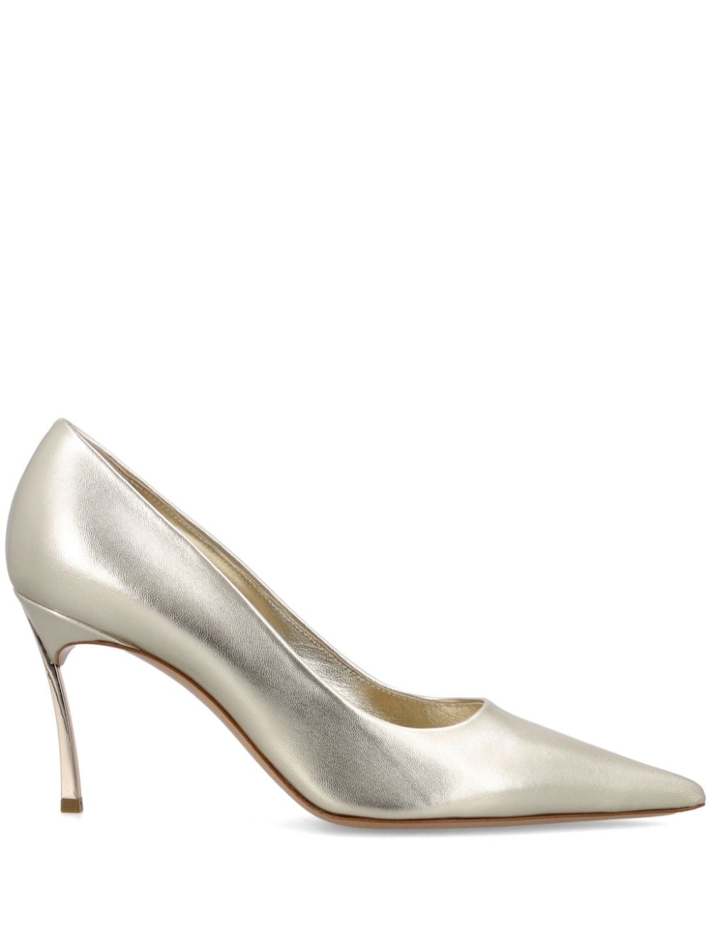 Casadei Flash 80mm leather pumps - Gold von Casadei