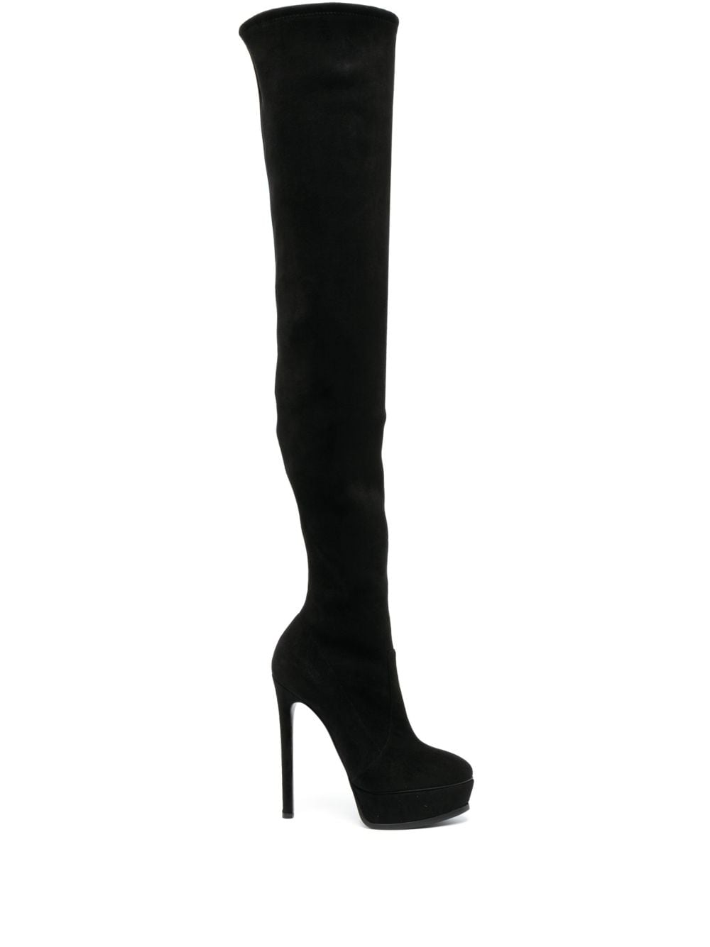 Casadei Flora 140mm above-knee platform boots - Black von Casadei