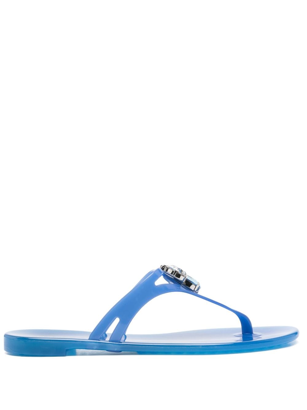 Casadei Jelly crystal-embellished flip flops - Blue von Casadei