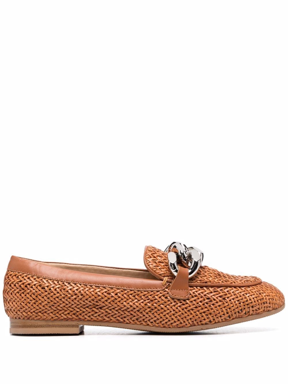 Casadei chain-link leather loafers - Brown von Casadei
