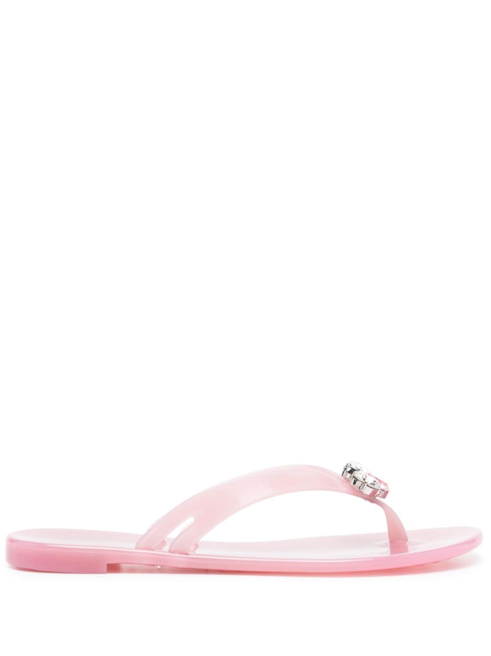 Casadei Jelly crystal-embellished flip flops - Pink von Casadei