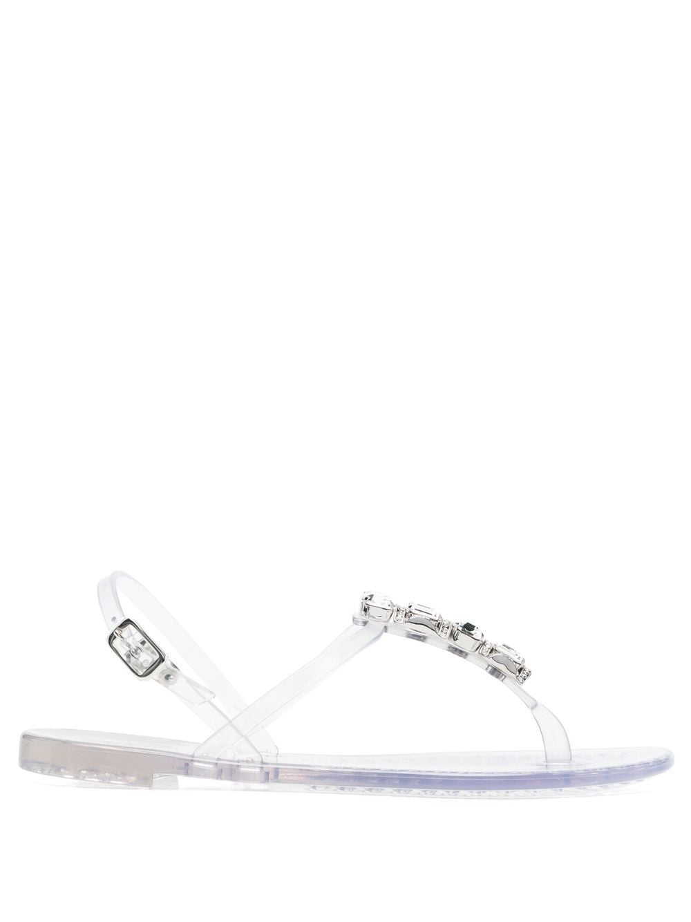 Casadei crystal-embellished jelly sandals - White von Casadei