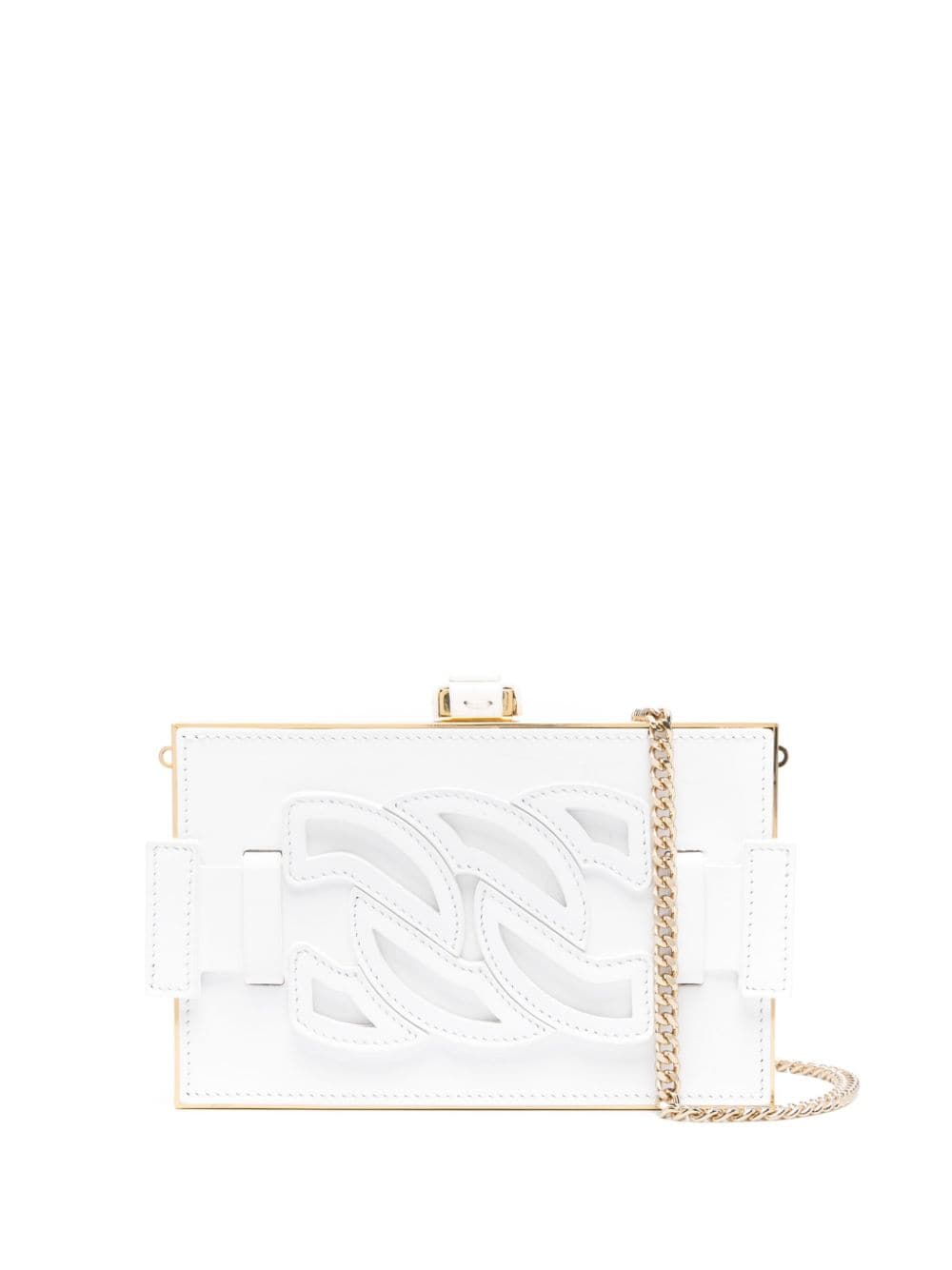 Casadei logo-appliqué clutch bag - Gold von Casadei