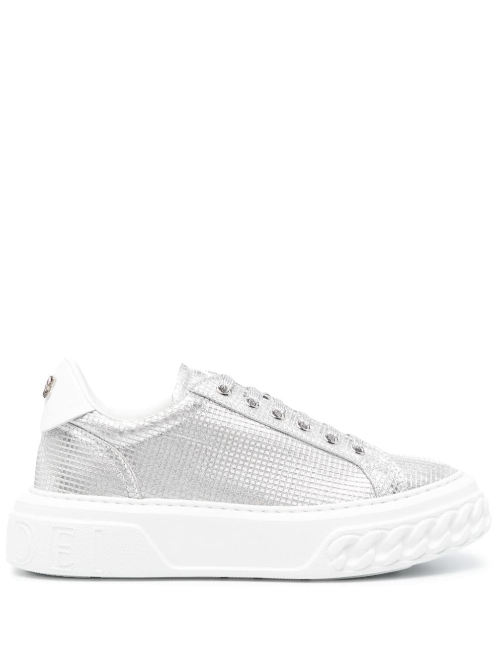 Casadei metallic textured sneakers - Silver von Casadei