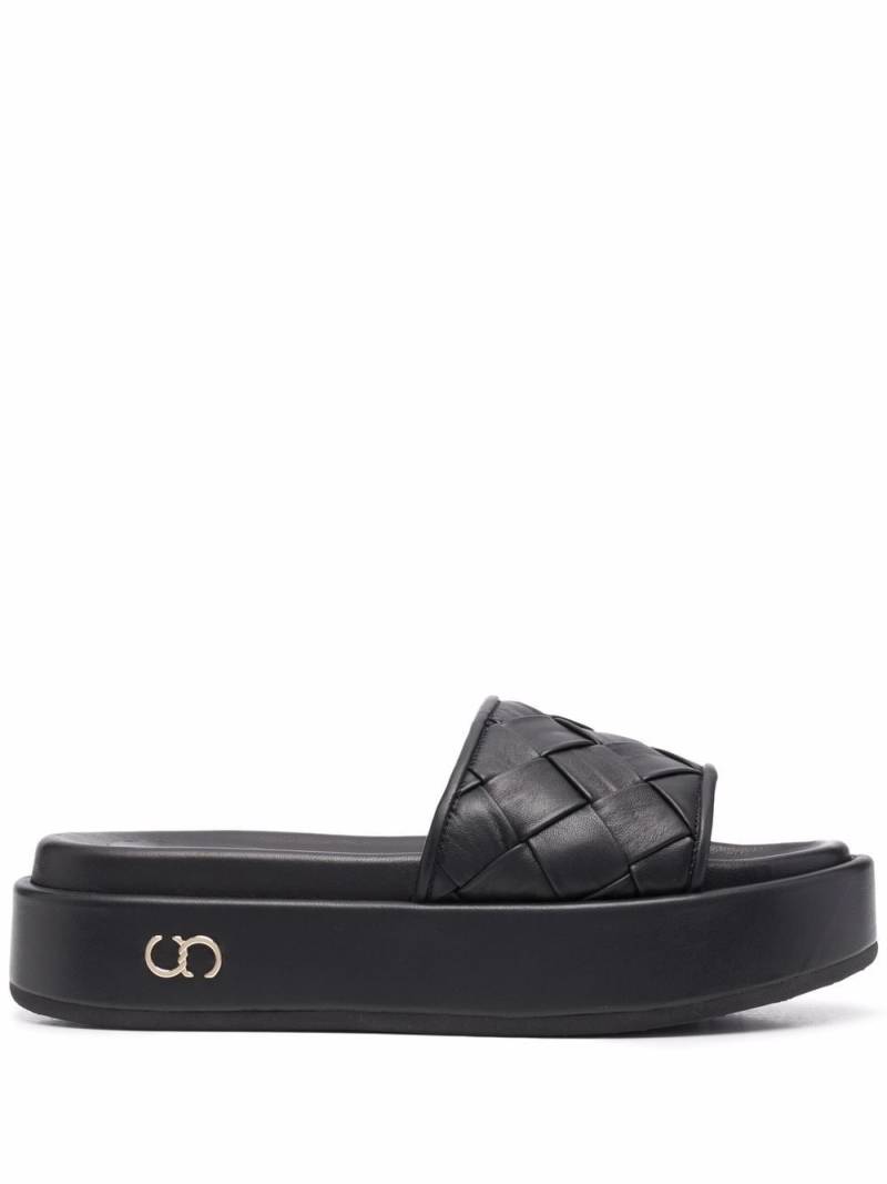 Casadei quilted open-toe sandals - Black von Casadei