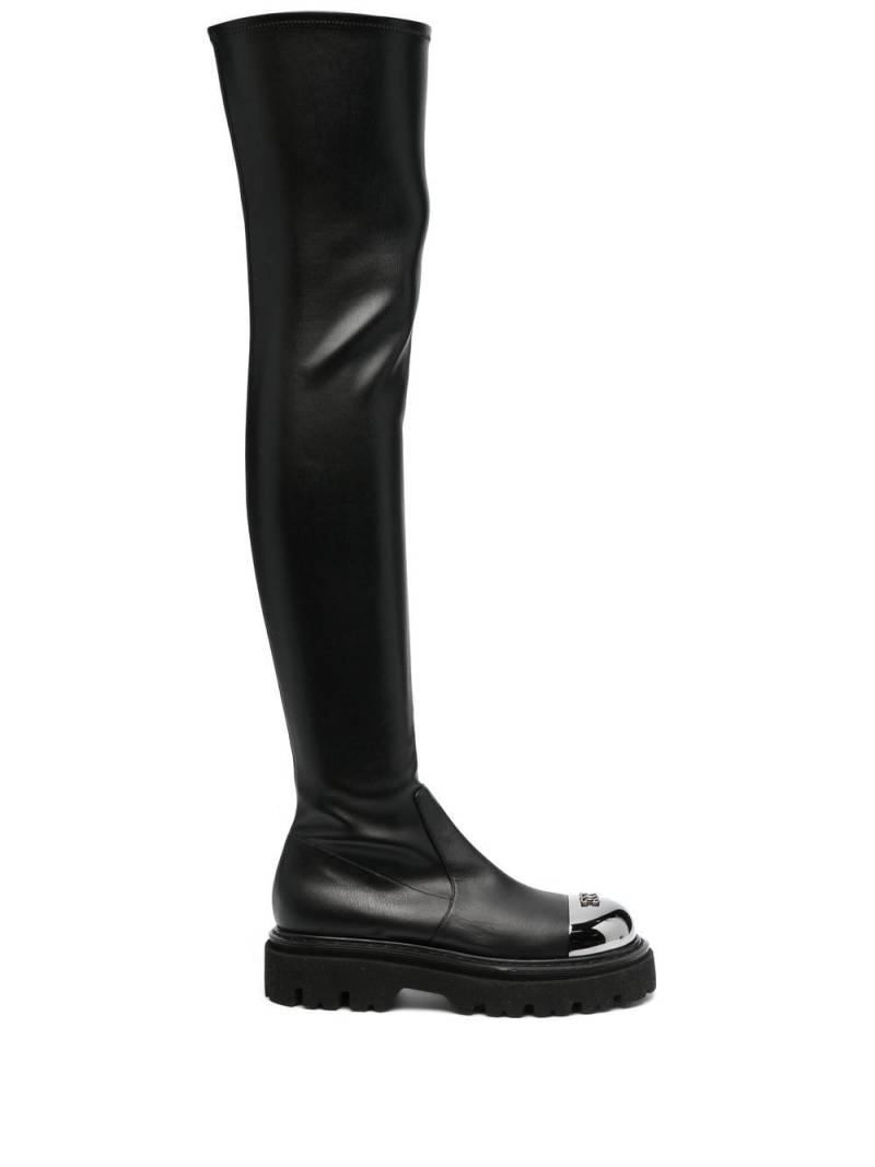 Casadei thigh-high fitted boots - Black von Casadei