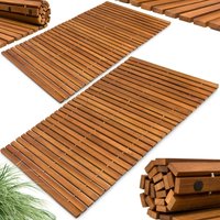 Badematte 2er-Set 76x50cm Akazie FSC®-zertifiziert von Deuba®