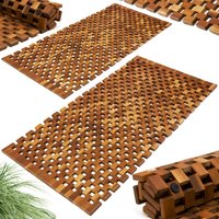 Badematte 2er-Set Akazie Mosaik FSC®-zertifiziert von Deuba®