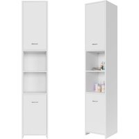 Badezimmerschrank Weiß 180x30x30cm von Casaria®