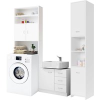 Badmöbel-Set Neapel 3-tlg Weiß von Casaria®
