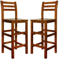 Barhocker 2er-Set Akazien-Holz von Casaria®