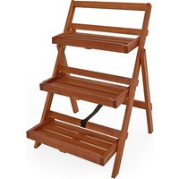 Blumentreppe 79x56x59cm 3 Stufen Akazie FSC®-zertifiziert von Casaria®