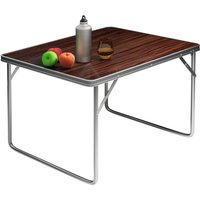 Campingtisch Holzoptik Alu 80x60x70cm klappbar von Casaria®