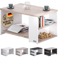 Couchtisch Santa Cruz Weiß/Eiche 90x60x50cm von Casaria®