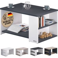 Couchtisch Santa Cruz Weiß/Anthrazit 90x59x47cm von Casaria®