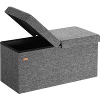 Sitzbank Dunkelgrau 80x40x40cm mit Stauraum faltbar von Casaria®