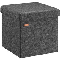 Faltbarer Sitzhocker mit Stauraum dunkelgrau 38x38x38 cm von Casaria®