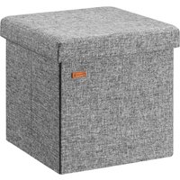 Faltbarer Sitzhocker mit Stauraum grau 38x38x38 cm von Casaria®