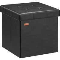 Sitzhocker Schwarz Kunstleder 38x38x38cm faltbar von Casaria®